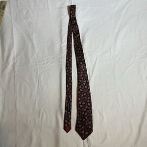 Vintage JG Hook Tie Mens Red 100% Silk Necktie